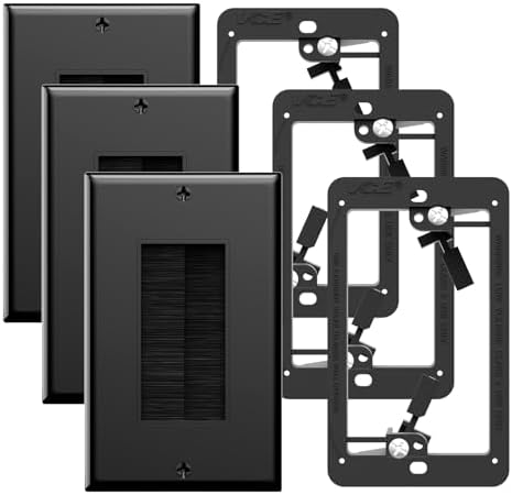 VCE Brush Wall Plate, Low Voltage Mount, Cable Management Cover by VCE