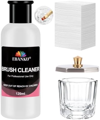 EBANKU 4OZ Nail Brush Cleaner, Nail Art Brushes Conditioner Quickly Clean by EBANKU