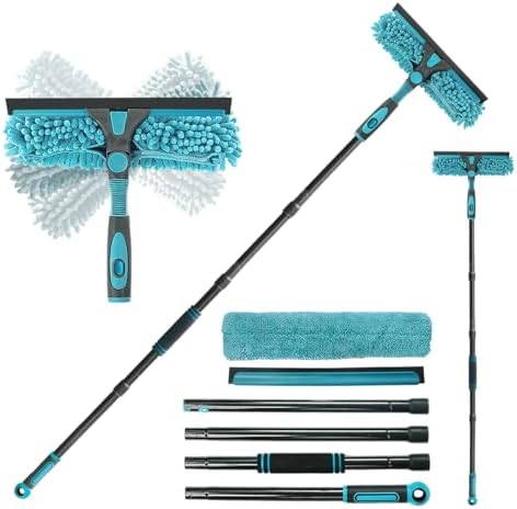 62" Window Squeegee, 2 in 1 Window Cleaning Tool by AIDELY