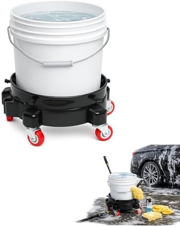 11.5" Rolling Bucket Dolly for 5 Gallon Bucket, Heavy-Duty Bucket Wheels Base by LIBSTP