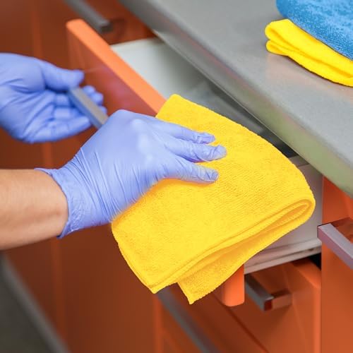 Yellow Microfiber Towels Size 16" x 16" Large, Highly Absorbent Cleaning Rags - Image 6