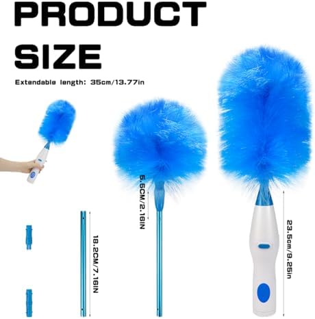 Electric Duster Brush, 180 Degree Bendable Electrostatic Cleaning Tool - Image 2