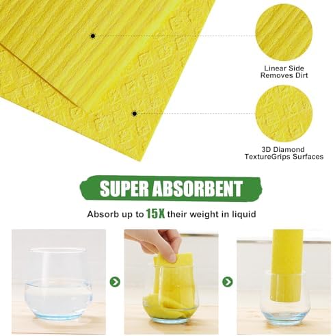 Homaxy Swedish Dishcloths for Kitchen, 15 Pack - Image 2