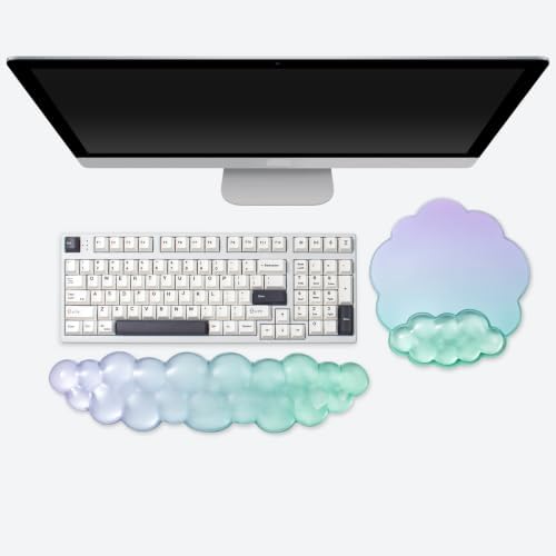 2 Pcs Cloud Keyboard Wrist Rest and Gel Mouse Pad by Sumgsn