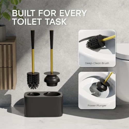 2-in-1 Toilet Bowl Brush and Plunger Set - Image 4