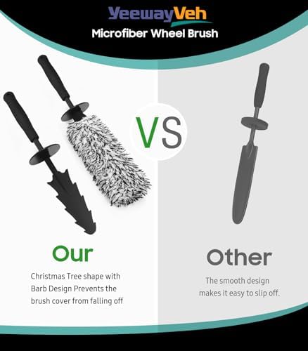 YeewayVeh 3PCS Wheel Cleaning Brush, Microfiber Rim Cleaner - Image 4