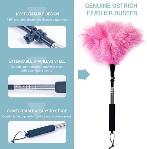 Feather Duster Extendable 22–47 Inch, Long Handle Duster - Image 5