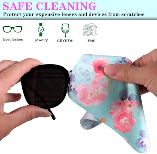 12Pcs Multicolor Flowers Drawing Microfiber Cleaning Cloths - Image 3
