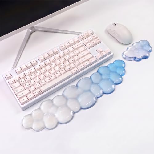 Gel Cloud Keyboard and Mouse Wrist Rest Set Gradient Blue Keyboard Wrist Rest by WFCYGL