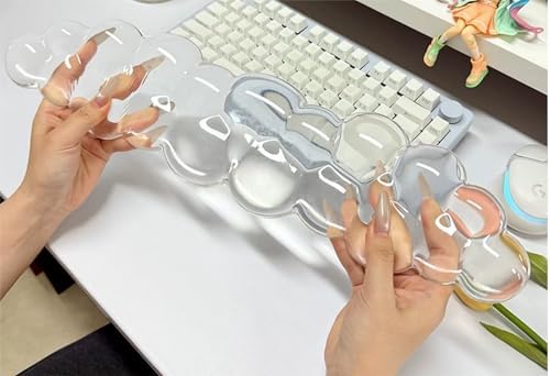 Mouse Pad with Wrist Rest, Soft Cloud Gel Keyboard Mouse Pad Set with Hand - Image 2