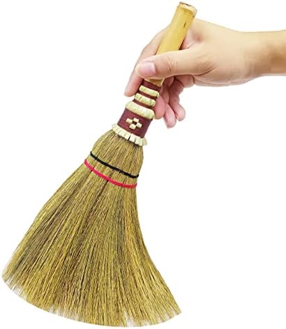 Handmade, Natural Grass Asian, Whisk Broom Thai, Handle Bamboo, Soft Brush Mini by AWBROOMS