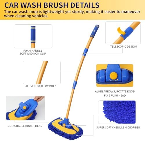 15°Curved Car Wash Mop, Car Wash Brush - Image 6