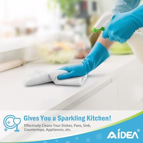 AIDEA White Microfiber Cleaning Cloth-12PK, Cleaning Rags 12"x 12" Reusable - Image 5