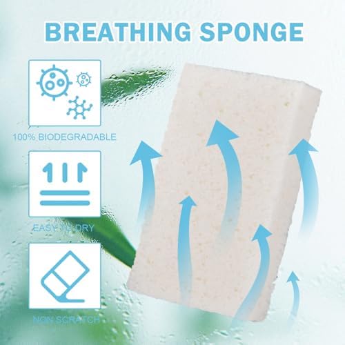 YoleShy 24 Pack White Sponges Kitchen Natural Compressed Cellulose Sponges - Image 5