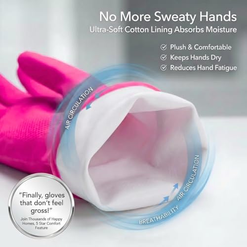 ForPro Premium Natural Rubber Gloves, Cotton Candy - Image 3