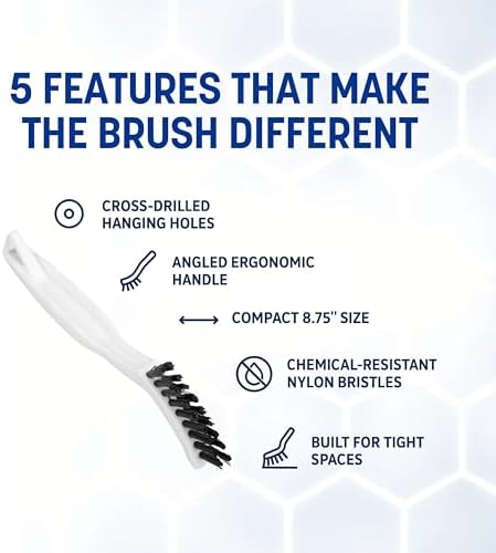 SPARTA Grout Brush with Stiff Nylon Bristles, 8 Inch - Image 3