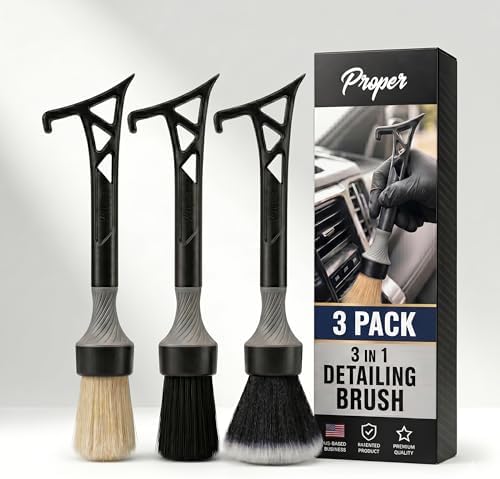 Detailing Brush Set for Car Detailing | Premium 3-Pack | Detail Interior or by ProperDetailingCo