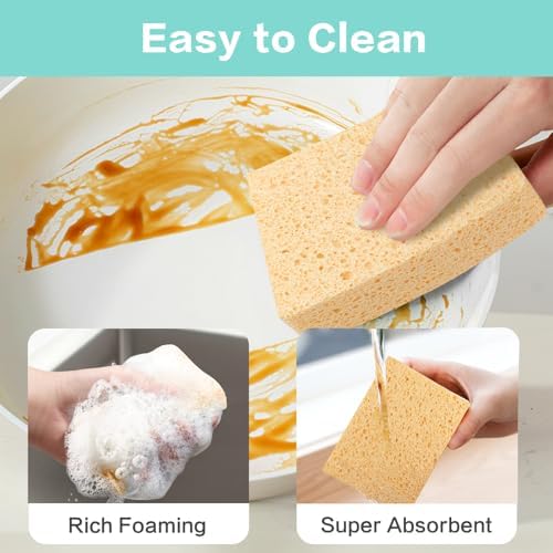 Extra Large Cellulose Kitchen sponges, 5.9" x 4.3" x 1.4" - Image 5