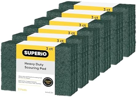 Scouring Pad Non-Scratching Scrubber Non-Scratch Cleaning Scrub Pads Heavy Duty by Superio