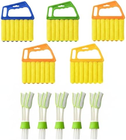 10 Pcs Blind Cleaner Duster Tool, 5 Washable 7-Fingers Dusters Cleaners and 5 by Unknown