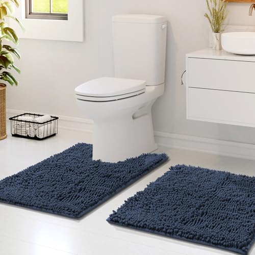 Hearth & Harbor Bathroom Rugs, Chenille Bath Mat - Image 2