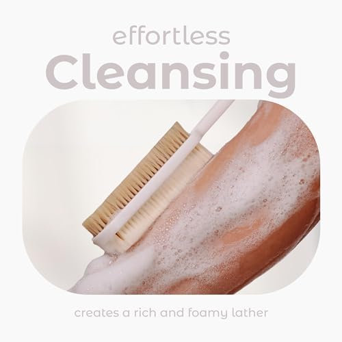 MainBasics Shower Brush Back Scrubber, Dual Sided Body Brush, Long Handle - Image 4