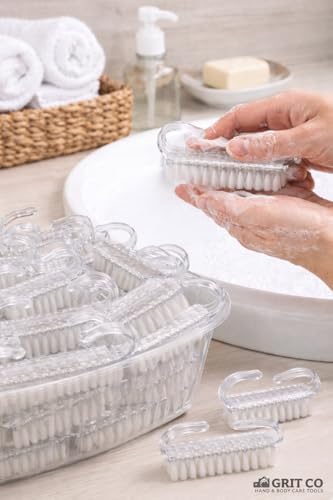 Nail Brushes 100 Pack – Clear Handle Nail Cleaning Brushes - Image 6