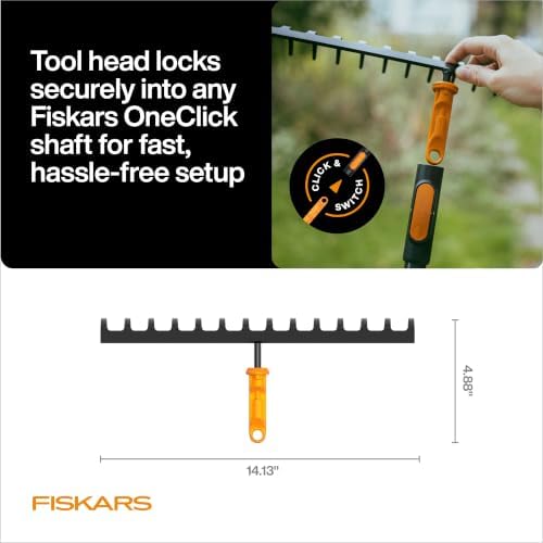 Fiskars OneClick Space-Saving Soil Rake Head - Image 6