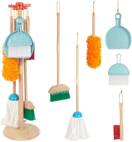 Kids Cleaning Set, Housekeeping Play Broom Set by WoodenEdu