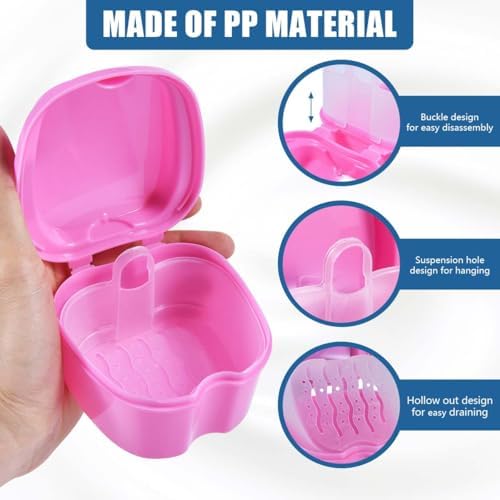 KISEER 2 Pack Denture Bath Case Cup Box Holder Storage Container - Image 3