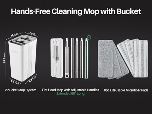 JOYMOOP Mop and Bucket Set, Commercial & Household Use, Flat Mops - Image 4