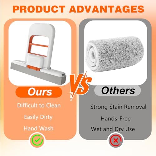 Self Squeezing Mini Mop, Wet and Dry Use Cleaning System, Foldable Desktop Mop - Image 4