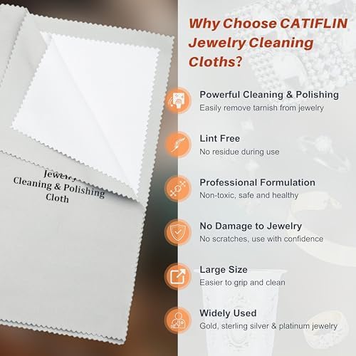 CATIFLIN 3pcs Multi-Layer Jewelry Cleaning Cloth, Large Silver Polishing Cloth - Image 3