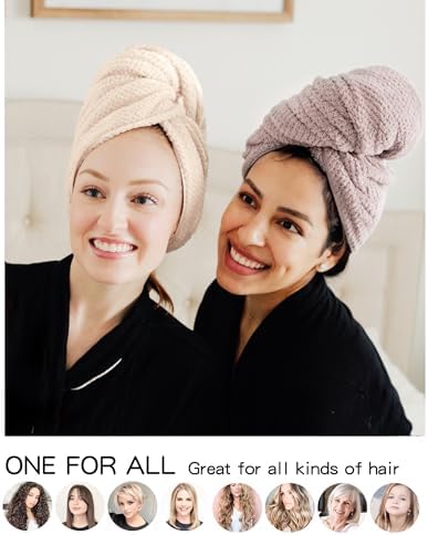 ROLSHOL 2-Pack Large Microfiber Hair Towel Wraps - Image 5