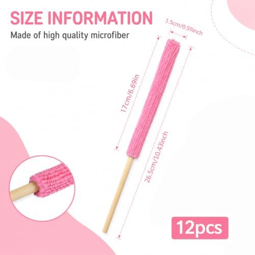 12 Pcs Microfiber Detail Duster Sticks, Mini Crevice Cleaning Tool - Image 2