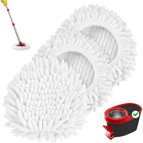 Baderke 3 Pack Chenille Duster Replacement Mop Heads Refills by Baderke
