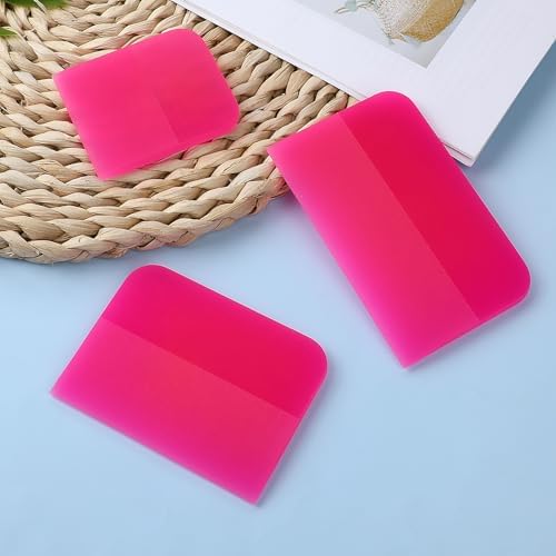 Trinkrittey 3 Pcs Pink Car TPU Rubber Squeegee, Anti-Scratch - Image 6