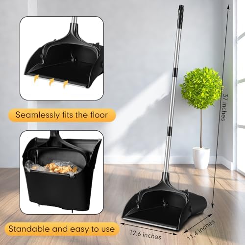Maxcheck 4 Pcs 37'' Upright Lobby Dust Pan Plastic Bulk - Image 2
