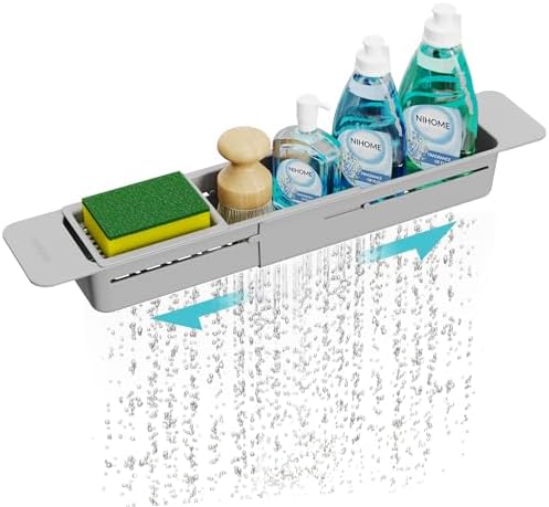 NiHome Extendable Kitchen Sink Caddy Extra Long Brush Sponge Storage Holder by NiHome