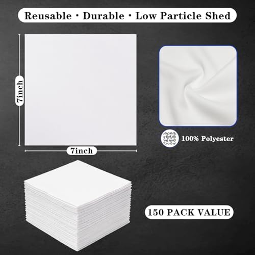 Polyester Lint-Free Wipes 150 Pack – 7"x7" Dusting & Electronic Cleaning Cloths - Image 6