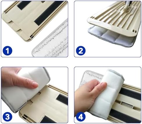Microfiber Cleaning Pads for Flat Mop Bucket Set : 10 Packs 13" X 4.9" Washable - Image 6