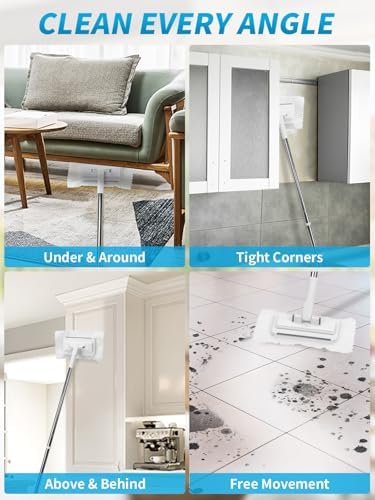 Snap Grip Mini Mop with 50 Inch Adjustable Handle, Hands Free Flat Mop - Image 4