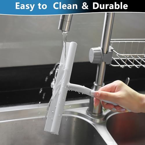 Shower Squeegee for Glass Doors, Full Silicone Jacketed Squeegee - Image 6