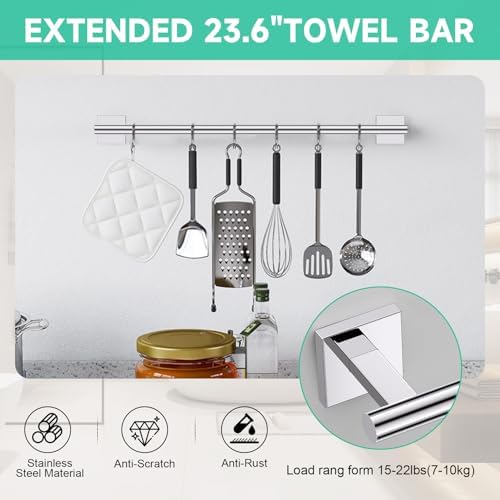 Polished Chrome Bathroom Hardware Accessories Towel Bar Set, 10 Pieces Bathroom - Image 2