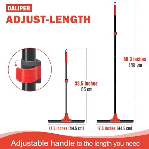 Floor Squeegee with 18'' Silicone Rubber Scraper Head and 58'' Long Adjustable - Image 5