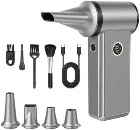 4-Speed Max Airflow Electric Air Duster 1H Charge, One-tap Control by Unknown
