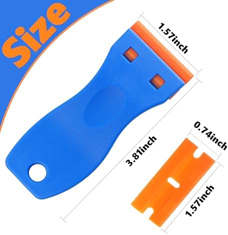 2 Pack Non-Scratch Plastic Scrapers, 8 Replacement Razor Blades, House & Car - Image 6