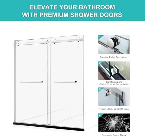 Framed Shower Door, Brushed Nickel - Image 3