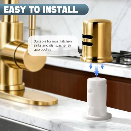 Dishwasher Air Gap Cover for Kitchen, Solid Brass Air Gap Cap - Image 7