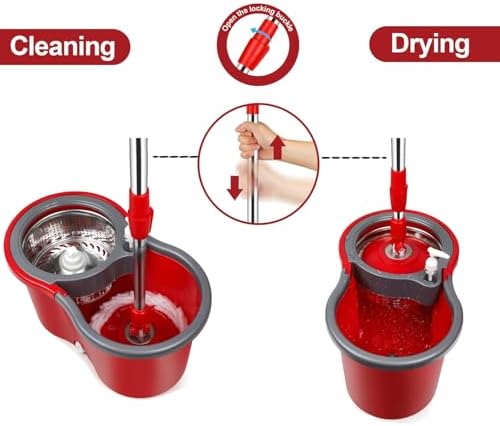 Spin Mop and Bucket Set with Wringer, 360° Spinning Mop, - Image 4